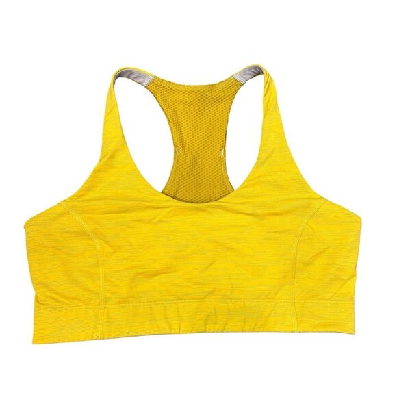Outdoor Voices Sports Bra Womens Large Yellow Sweat Tech Wireless Racerback L - Picture 9 of 10